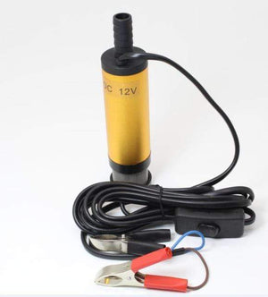 Planet Gates Gold 38mm 12v DC 12V / 24V Water Oil Diesel Fuel Transfer Pump Submersible Pumps Car Camping fishing Submersible Switch Stainless Steel