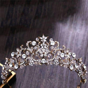 Planet Gates Gold 4 Silver Gold Color Crystal Crowns Bride tiara Fashion Queen For Wedding Crown Headpiece Wedding Hair Jewelry Accessories