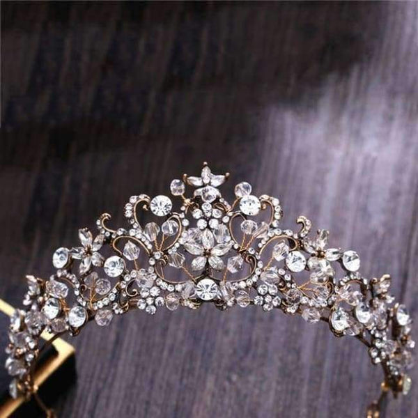 Planet Gates Gold 4 Silver Gold Color Crystal Crowns Bride tiara Fashion Queen For Wedding Crown Headpiece Wedding Hair Jewelry Accessories