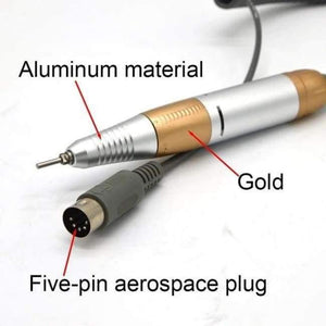 Planet Gates Gold-5-A Nail Drill Handle Handpiece For Electric Nail Art Manicure + Pedicure Drill Machine Accessory Tool DC 3V-DC 18V 1A