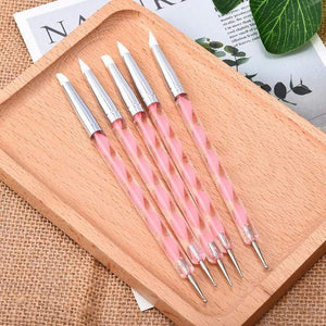 Planet Gates Gold 5 Pcs/Sets Nail Art Pen 2 In 1 Double Ends Dotting Drawing Painting UV Gel Liner Polish Brush Set Nail Art Dotting Tools