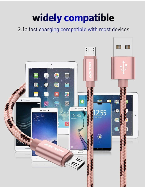 Planet Gates Gold / 50cm USLION USB Cable for Samsung Xiaomi for SONY Huawei Tablet Android Micro USB Phone Charging Cord Data Fast Charger Cable Adapter