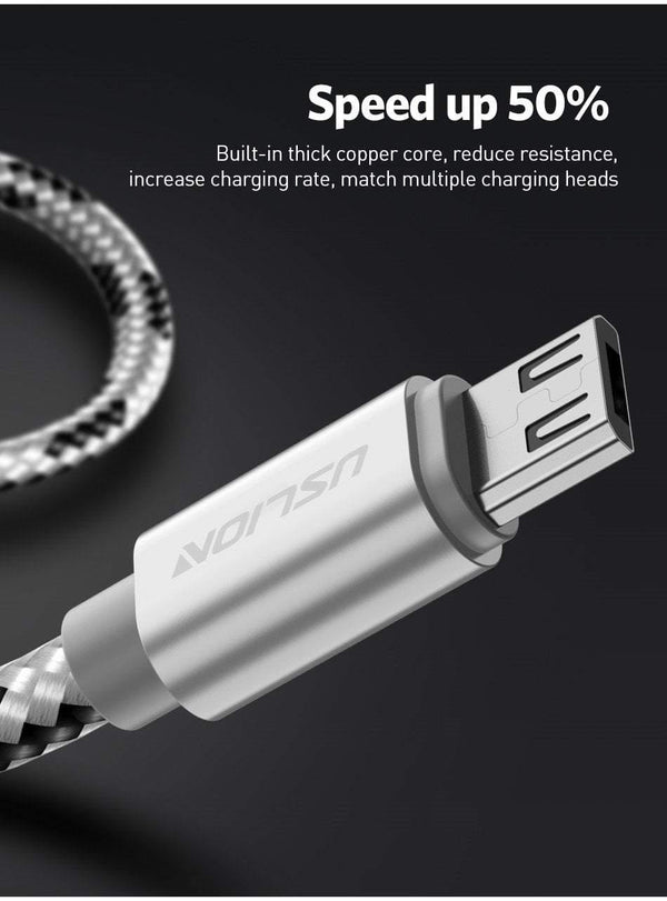 Planet Gates Gold / 50cm USLION USB Cable for Samsung Xiaomi for SONY Huawei Tablet Android Micro USB Phone Charging Cord Data Fast Charger Cable Adapter