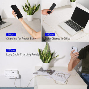 Planet Gates Gold / 50cm USLION USB Cable for Samsung Xiaomi for SONY Huawei Tablet Android Micro USB Phone Charging Cord Data Fast Charger Cable Adapter