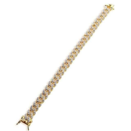Planet Gates gold / 7inch 9mm Cubic Zirconia Cuban Link Bracelets For Men Women Fashion Hiphop Gold Silver Color Bling Bracelet Jewelry Drop shipping