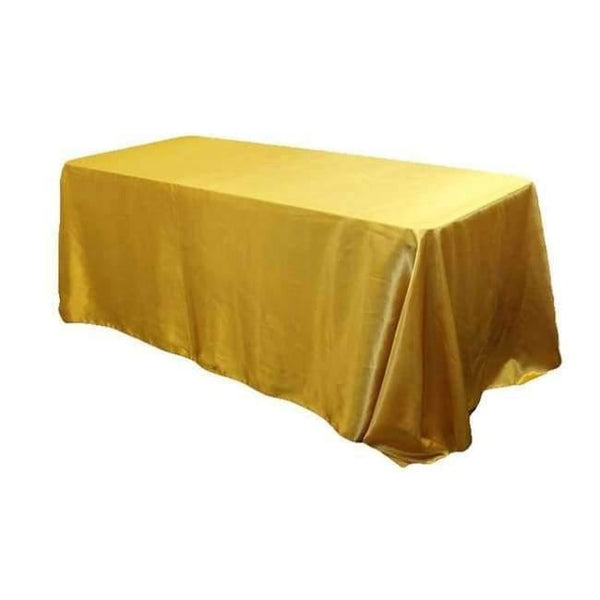 Planet Gates Gold / 90 x 132 inch 90 x 132 inch Rectangular Satin Tablecloth White/Black Tablecloths Table Cover for Wedding Party Restaurant Banquet Decorations