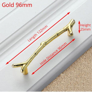 96/128mm Fashion Tree Branch Furniture Handle Drawer Knobs Black Silver Bronze Kitchen Cabinet Handles Door Pulls Hardware
