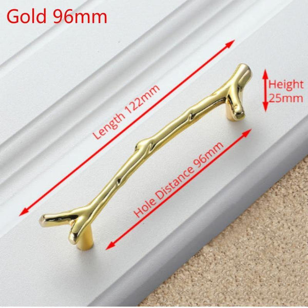 96/128mm Fashion Tree Branch Furniture Handle Drawer Knobs Black Silver Bronze Kitchen Cabinet Handles Door Pulls Hardware
