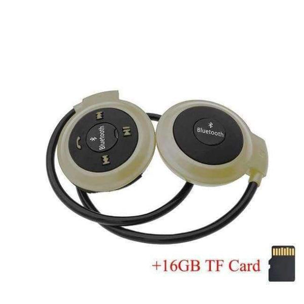 Planet Gates Gold Add 16GB Card 3D Mini 503 Mini503 Bluetooth 4.0 FM Headset Sport Wireless Headphones Music Stereo Earphones + 8GB 16GB Micro SD Card