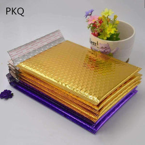 Planet Gates Gold Aluminium Foil Bubble Envelopes Bags Purple Mailers Padded Shipping Envelope With Bubble Mailing Bag Business Supplies