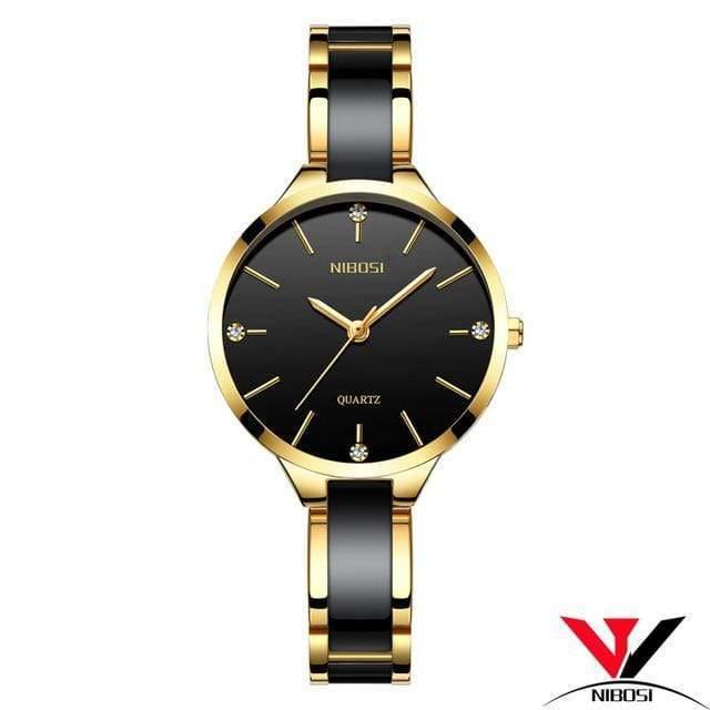 Planet Gates Gold And Black Watch Women Watches Bracelet Watch Ladies Wrist Watch Women Waterproof Fashion Casual Crystal Dial Rose Gold