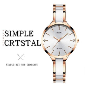 Planet Gates Gold and black watch Women Watches Waterproof Top Brand Luxury Watch Women With Ceramics And Metal Strap Relojes Para Mujer