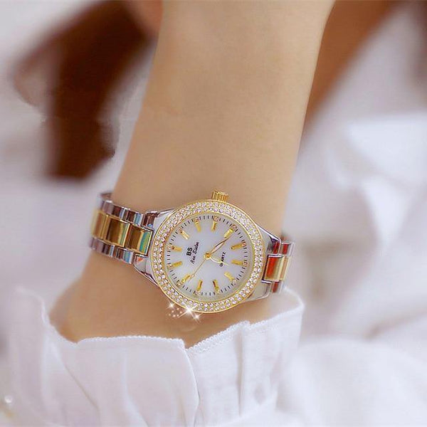 Planet Gates Gold and silver Watch Women Dress Watch Fashion Rose Gold Quartz Watches Female Stainless Steel Wristwatches