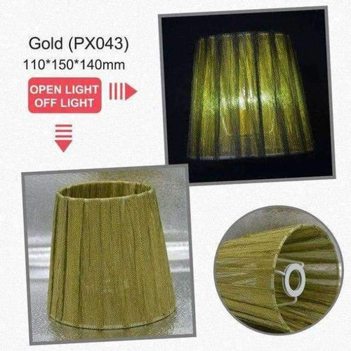 Planet Gates Gold Art Deco Fabric Lamp Shade Nordic Style Cloth Lampshade for E14 Crystal Lights Chandeliers Wall Lights 110*150*140mm Lamp Shades