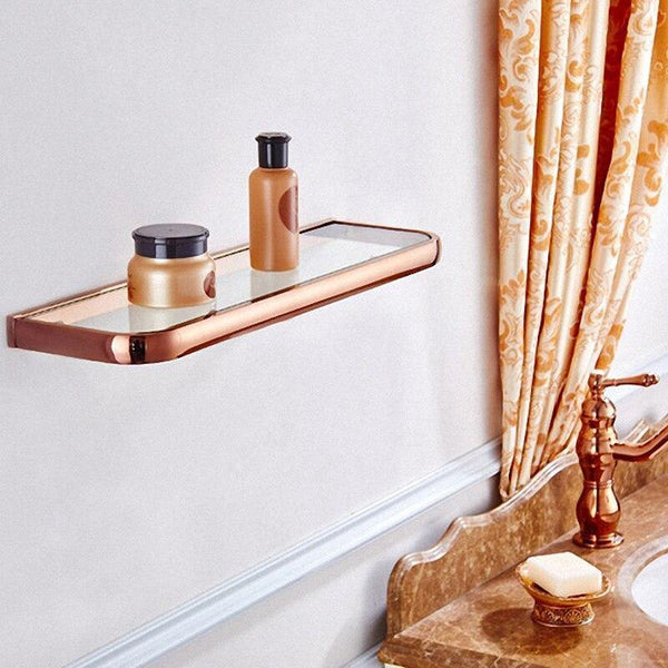 Planet Gates Gold Bathroom Accessories Brass Wall Mounted Toilet Brush Paper Towel Holder Rack Glass Shelf Bath Hardware Set