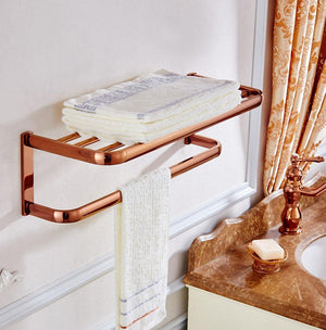 Planet Gates Gold Bathroom Accessories Brass Wall Mounted Toilet Brush Paper Towel Holder Rack Glass Shelf Bath Hardware Set