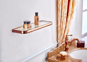 Planet Gates Gold Bathroom Accessories Brass Wall Mounted Toilet Brush Paper Towel Holder Rack Glass Shelf Bath Hardware Set