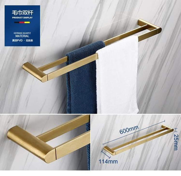 Planet Gates Gold Bathroom Hardware Set Bathrom Shower Shelf Wall Mounted Corner Shelf Organizer 304 Stainless Steel Brushed