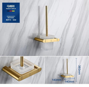 Planet Gates Gold Bathroom Hardware Set Bathrom Shower Shelf Wall Mounted Corner Shelf Organizer 304 Stainless Steel Brushed