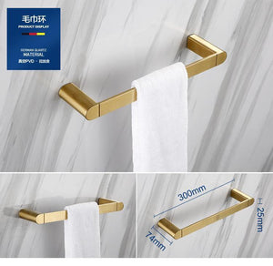 Planet Gates Gold Bathroom Hardware Set Bathrom Shower Shelf Wall Mounted Corner Shelf Organizer 304 Stainless Steel Brushed