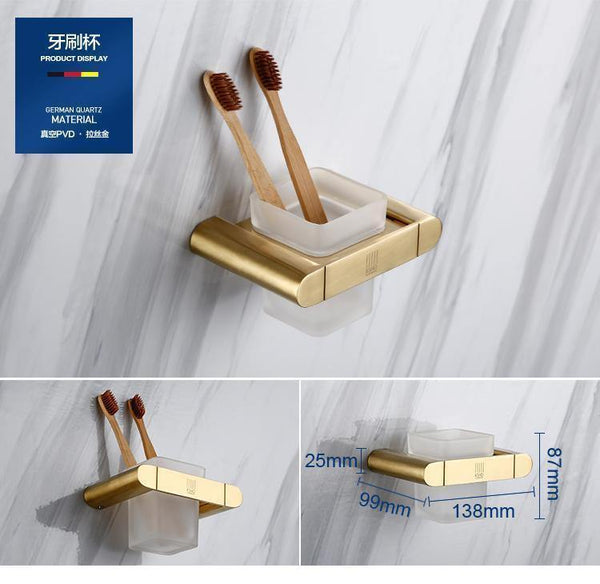 Planet Gates Gold Bathroom Hardware Set Bathrom Shower Shelf Wall Mounted Corner Shelf Organizer 304 Stainless Steel Brushed