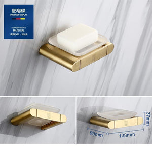 Planet Gates Gold Bathroom Hardware Set Bathrom Shower Shelf Wall Mounted Corner Shelf Organizer 304 Stainless Steel Brushed