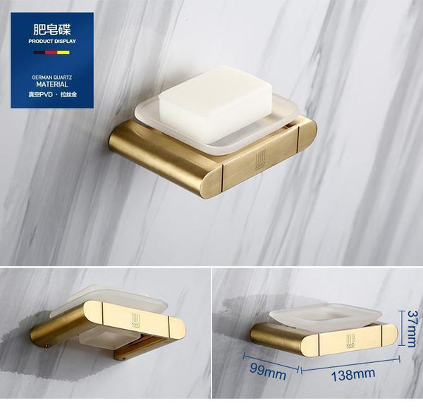 Planet Gates Gold Bathroom Hardware Set Bathrom Shower Shelf Wall Mounted Corner Shelf Organizer 304 Stainless Steel Brushed