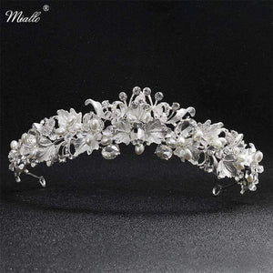 Planet Gates Gold Beautiful Flower Rhinestone Alloy Tiaras and Crowns Wedding Hair Accessories Bridal Headpiece for Women