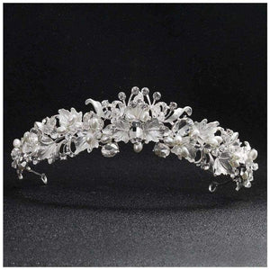 Planet Gates Gold Beautiful Flower Rhinestone Alloy Tiaras and Crowns Wedding Hair Accessories Bridal Headpiece for Women