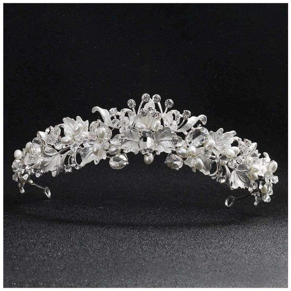 Planet Gates Gold Beautiful Flower Rhinestone Alloy Tiaras and Crowns Wedding Hair Accessories Bridal Headpiece for Women