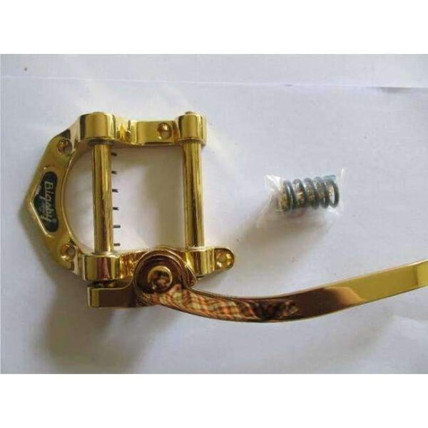 Planet Gates Gold Bigsby  musical instrument electric jazz guitar bridge tremolo system tailpiece