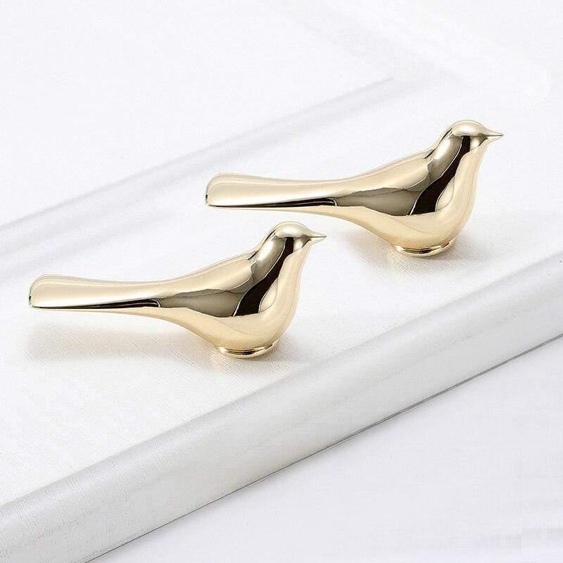 Gold Bird Cabinet Knobs Wall Hanging Hook Animal Drawer Pulls Vintage Kitchen Door Handles and Knobs Furniture Handle Decoration (Gold)