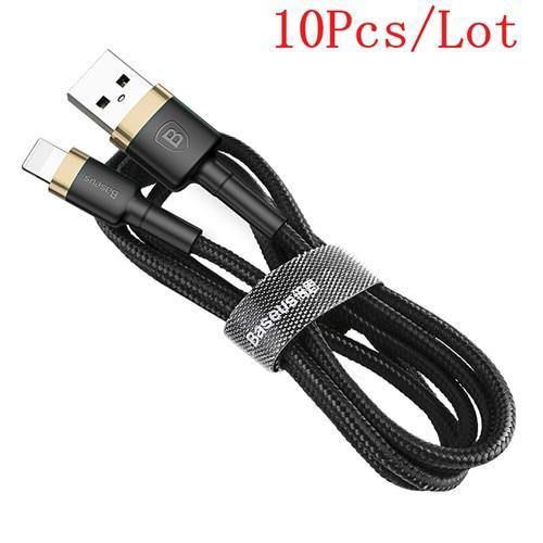 Planet Gates Gold Black / 0.5m Baseus 10Pcs/Lot USB Cable for iPhone Cable X 8 7 6 6s 5 5s Fast Charging Cable Mobile Phone Charger Cord Adapter USB Data Cable