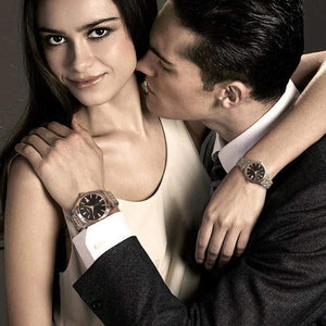 Planet Gates Gold Black 2pcs Watches Top Luxury Brand SINOBI Women's Quartz Watch Male Clock Ladies Wristwatch Fashion lover Watch Gift