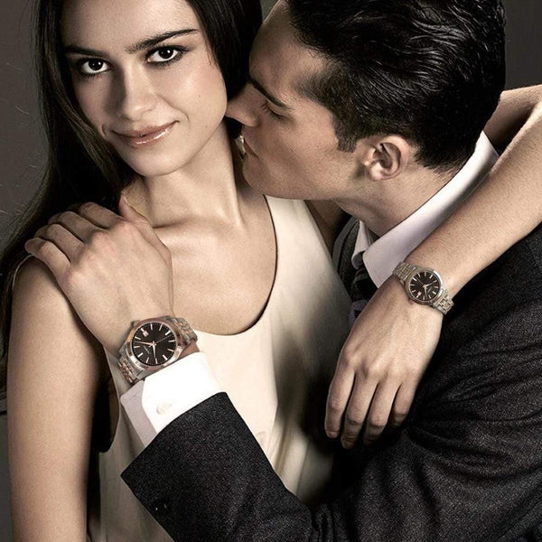 Planet Gates Gold Black 2pcs Watches Top Luxury Brand SINOBI Women's Quartz Watch Male Clock Ladies Wristwatch Fashion lover Watch Gift