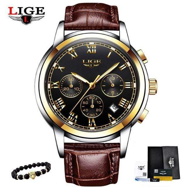 Planet Gates gold black Men's Watches Military Luxury Brand Watch Mens Quartz Stainless Steel Clock Fashion Chronograph Watch Man Relogio Masculino