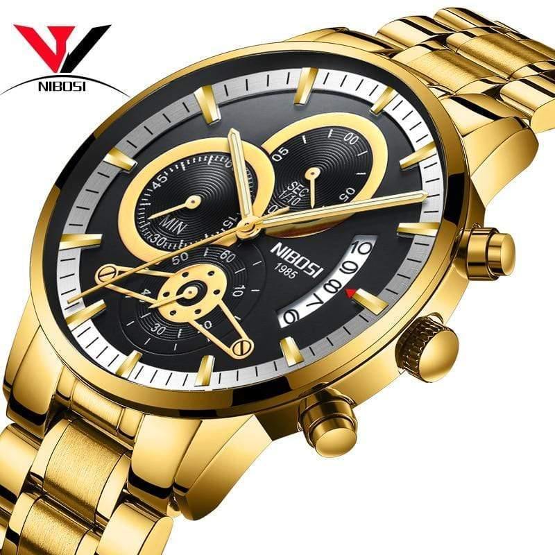 Planet Gates Gold Black S 1 Watch Men Gold And Black Mens Watches Top Brand Luxury Sports Watches  Reloj Hombre Waterproof