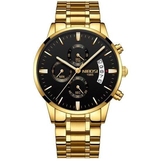 Planet Gates Gold black s Sports Watches For Men Military Army Analog/Chronograph Men Watch Stainless Steel Dress Male Clock Saat