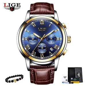 Planet Gates gold blue Men's Watches Military Luxury Brand Watch Mens Quartz Stainless Steel Clock Fashion Chronograph Watch Man Relogio Masculino