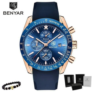Planet Gates Gold Blue Men Watch Business Full Steel Quartz Top Brand Luxury Casual Waterproof Sports Male Wristwatch Relogio Masculino