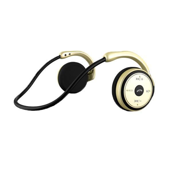 Planet Gates Gold Bluetooth Headphone Wireless Jaws Support TF Card FM Radio Portable Neckband Wireless Earphones