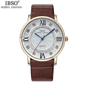 Planet Gates Gold brown men Watch Fashion Women Watches Business Luxury Genuine Leather Strap Watch Men Relojes Hombre