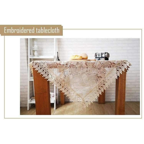 Planet Gates gold butterfly / 130*180cm Light Coffee Pure Organza Lace Trim LOTUS Embroidered Tablecloth