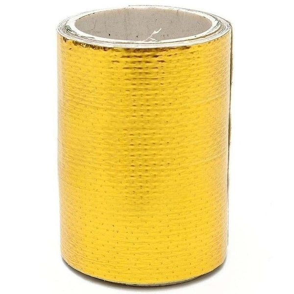 Planet Gates Gold Car Thermal Exhaust Tape Air Intake Heat Insulation Shield Wrap Reflective Heat Barrier Self Adhesive Engine Universal 1/2M