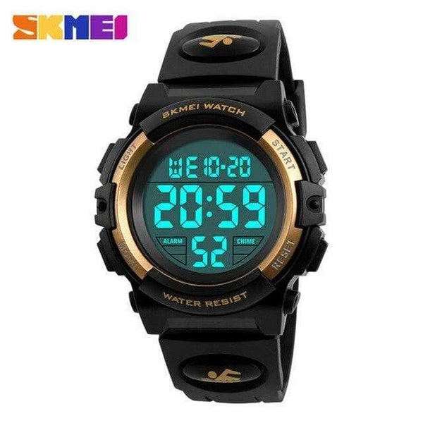 Planet Gates gold Children Watches LED Digital Multifunctional Waterproof Wristwatches Outdoor Sports Watches for Kids Boy Girls Swim