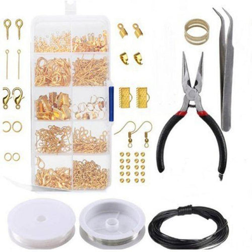 Planet Gates Gold / China 10 Grids Metal Jewelry Making Kit DIY Necklace Materials Repair Tool With Accessories Findings And Beading Wires Adults Supplies