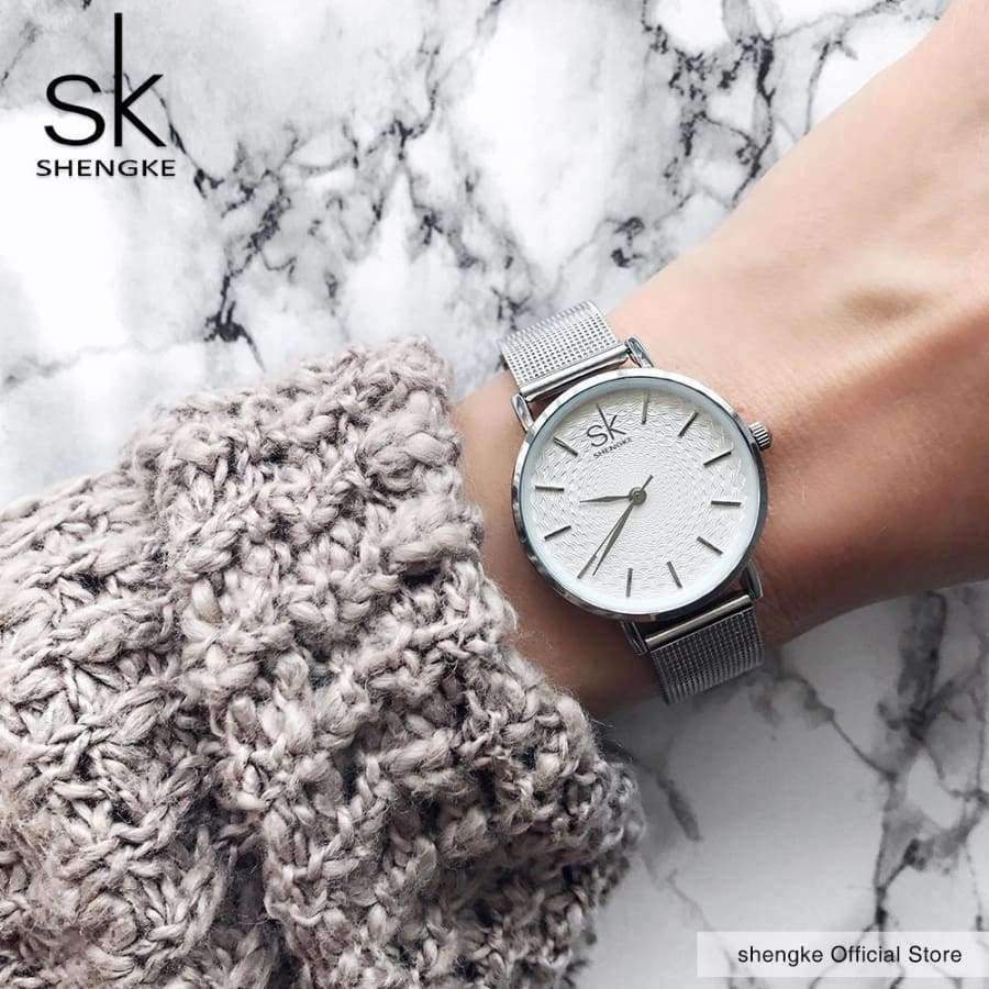 Planet Gates gold / China SK Super Slim Sliver Mesh Stainless Steel Watches Women Top Brand Luxury Casual Clock Ladies Wrist Watch Lady Relogio Feminino
