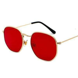 Planet Gates Gold clear red Men Sunglases Hexagon Sun glasses NEW Women Metal Frame Fishing Glasses Gold tea Eyewear lentes de sol hombre okulary UV400