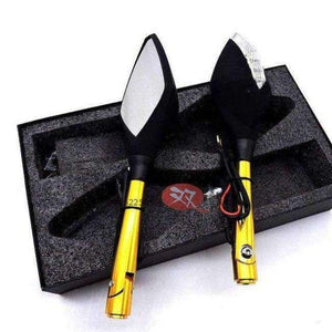 Planet Gates Guld CNC farverig mærkat unviersal dele motorcykelspejl med blinklys moto blinklys motorcykel bakspejl indikator