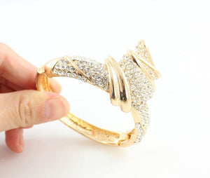 Planet Gates Gold Color Alloy Rhinestone Wedding Jewelry Sets Necklace Bracelet Ring Earrings For Women Bridal